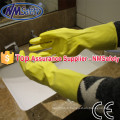 NMSAFETY latex jaune manchette longue ménages travaillant des gants en caoutchouc